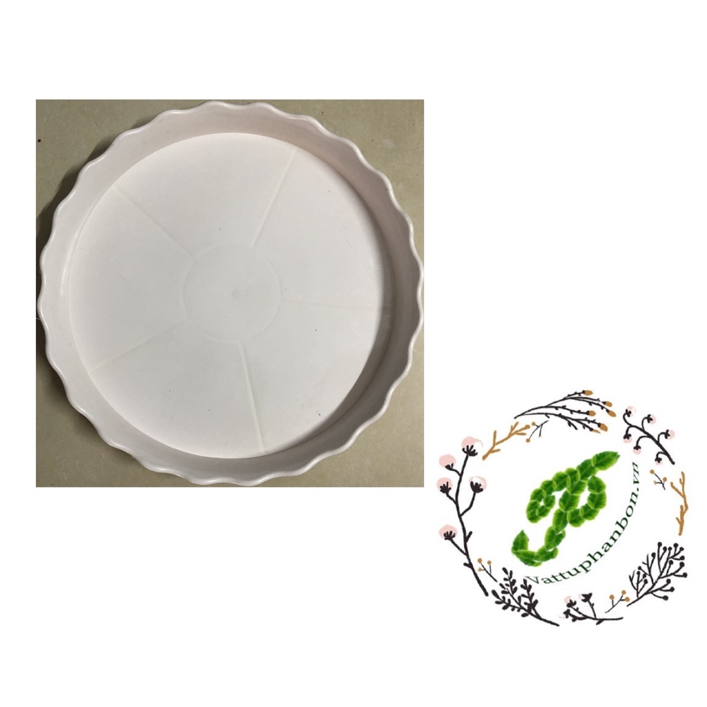 Đĩa lót chậu tròn khía Phi 26cm - #054D#