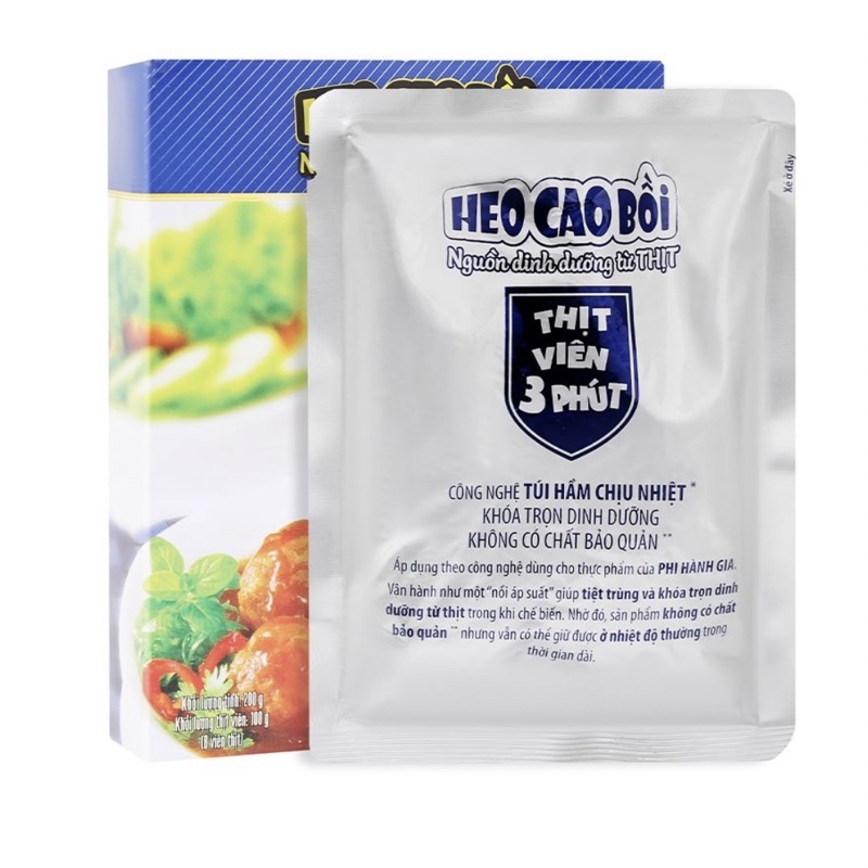 Thịt heo viên 3 phút Heo Cao Bồi Masan hộp 200g