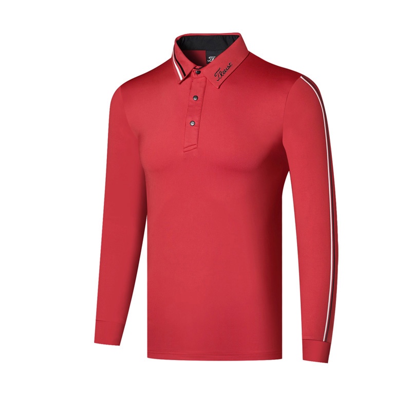 Mùa hè mùa thu phong cách mới quần áo chơi gôn nam jersey thể thao ngoài trời áo sơ mi polo ve áo lỏng lẻo đơn giản hàng đầu dài tay
