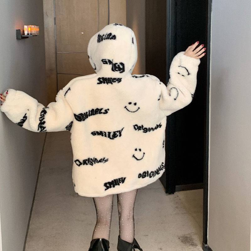 Áo Khoác Len Lông Cừu Plus Size Thời Trang Thu Đông Cho Học Sinh