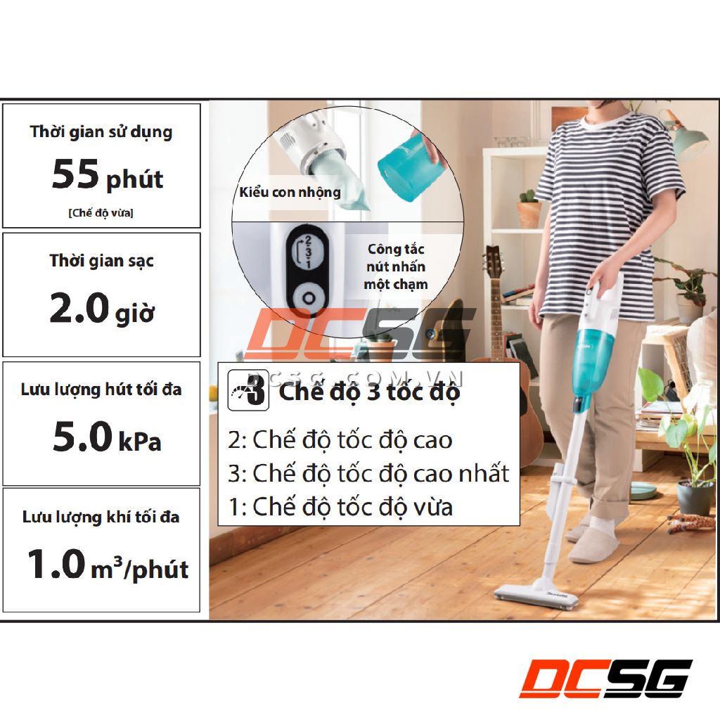 Máy hút bụi dùng pin 12Vmax Makita CL117FD (chọn màu sắc) | DCSG