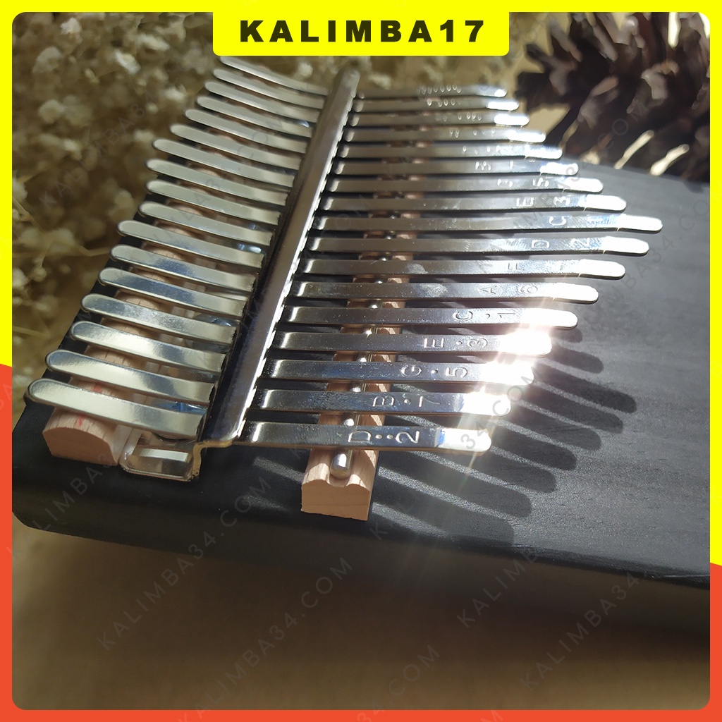 Đồ chơi cho bé đàn kalimba 17 phím màu đen khắc chữ kalimba, Đồ chơi gỗ cho bé nguyên khối hình chữ nhật