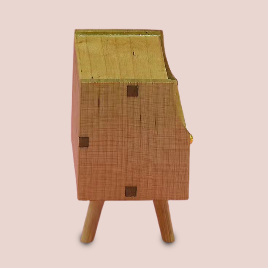 Lvits bàn đầu giường mini bằng gỗ tỉ lệ 1 12 trang trí nhà búp bê - ảnh sản phẩm 7