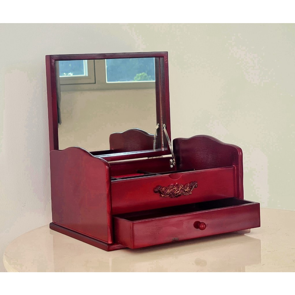 Hộp Nữ Trang Gỗ Có Gương Sang Trọng 27x20.5cm - Hàng VN Xuất Khẩu