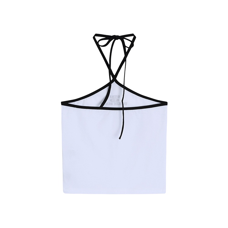 Áo Tank Top Hở Lưng Form Ôm In Chữ Phong Cách Đường Phố