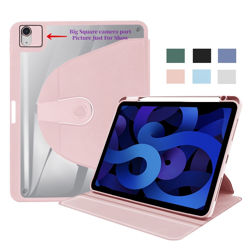Bao Da PU Máy Tính Bảng Nắp Lật Nam Châm Xoay 360 Độ Kiêm Giá Đỡ iPad Air 4th 5th Gen 10.9 "Pro 11" 2018 2020 2021 2022