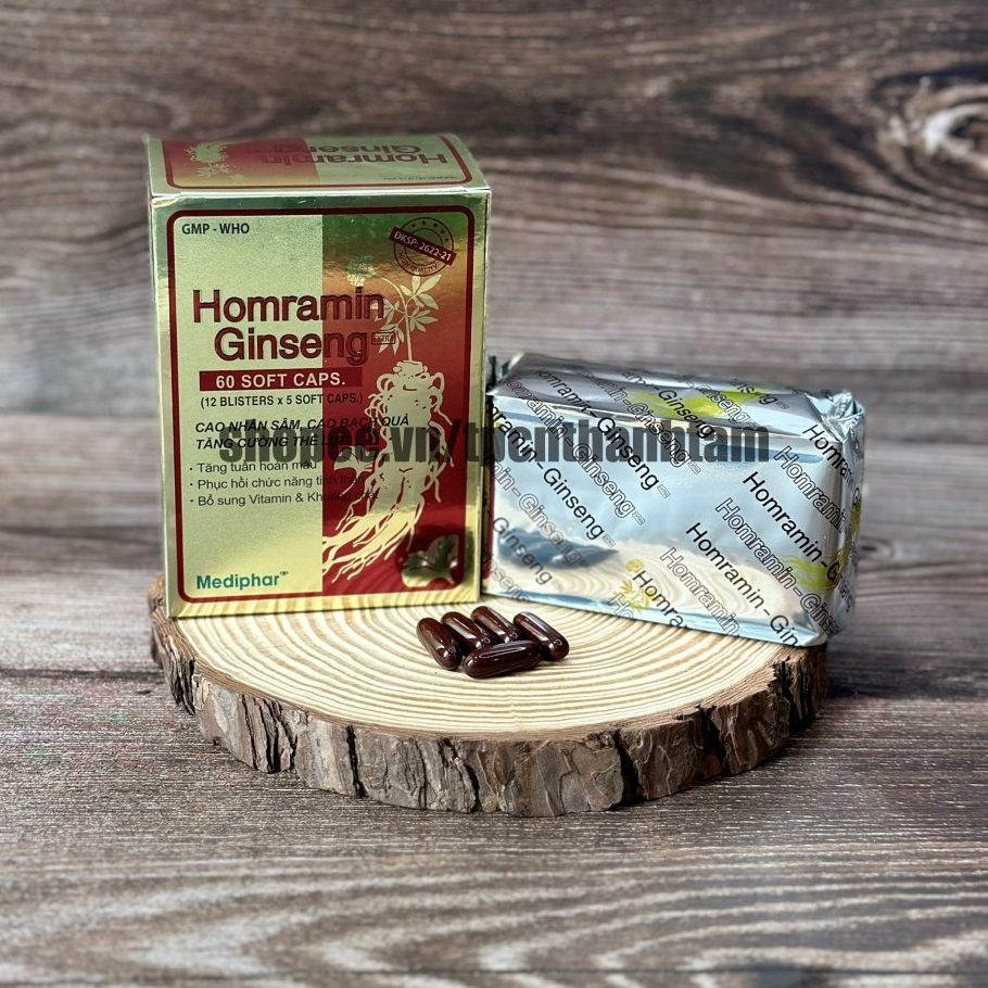 Vitamin tổng hợp HOMRAMIN GINSENG bổ sung cao nhân sâm, tăng cường sức đề kháng, bồi bổ cơ thể - Hộp 60 viên