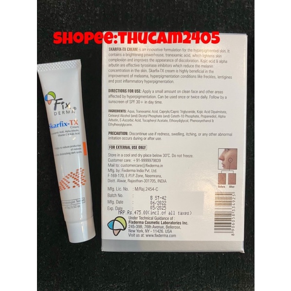 Kem SKARFIX TX CREAM  loại bỏ thâm nám  ,trắng sáng da .