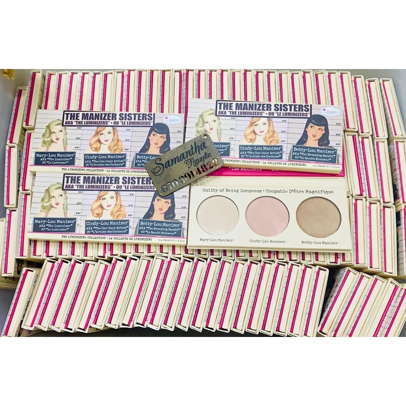 Bảng phấn bắt sáng 3 ô the Balm Box đủ