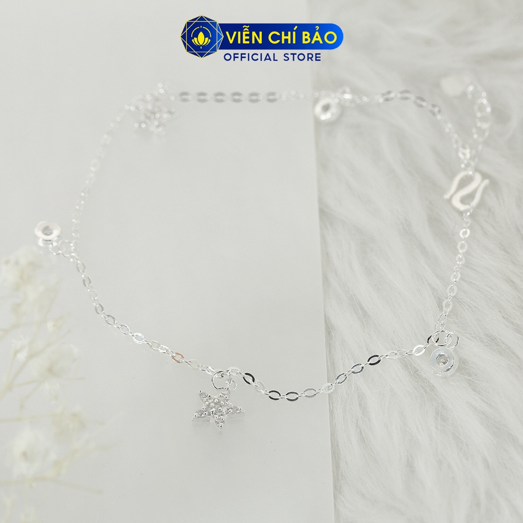 Lắc chân bạc nữ charm ngôi sao chất liệu bạc 925 thời trang phụ kiện trang sức Viễn Chí Bảo L400723