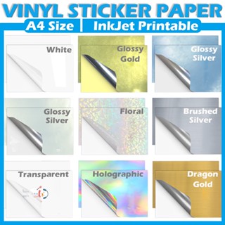  EPSON Bộ 10 Tấm sticker Bằng pvc vinyl Khổ a4 Chống Thấm Nước In Họa Tiết canon Odyson hp inkjet Màu Trắng Mờ Độc Đáo diy 