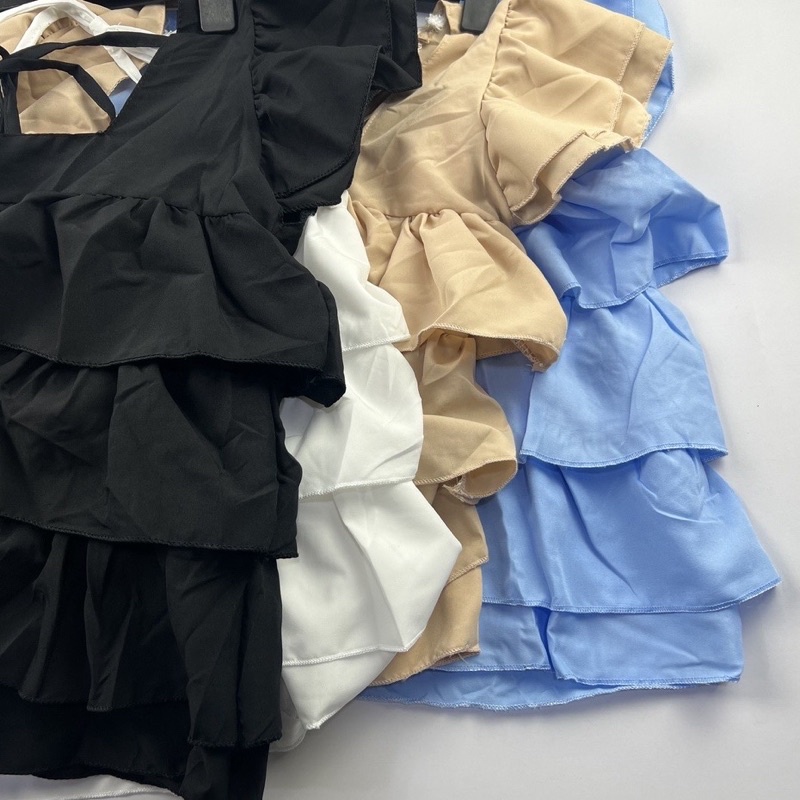 [Ảnh Thật] ÁO KIỂU NỮ HÀN QUỐC CỔ VUÔNG TẦNG CỘT NƠ SAU DỄ THƯƠNG ĐÁNG YÊU CHIZISHOP CZ003