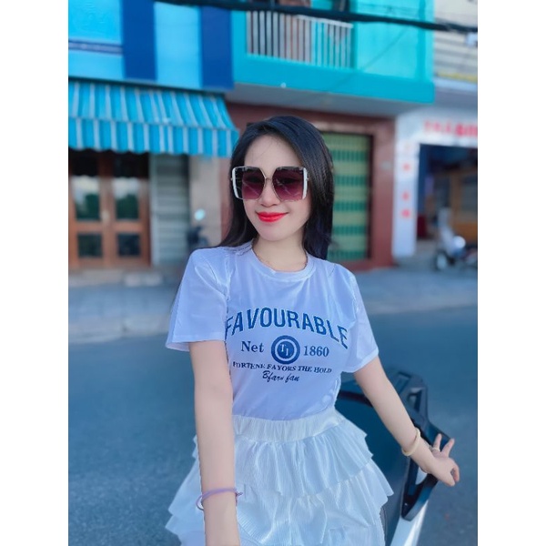 Áo thun nữ cao cấp tay ngắn in chữ đơn giản trẻ trung chất cotton mềm mịn mẫu mới hottrend