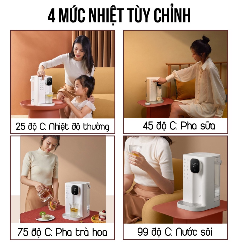 Máy Đun Nước Nóng Để Bàn Bình Thủy Điện Xiaomi Jmey T2 Đun Nước Pha Sữa Pha Trà Làm Nóng Siêu Tốc Dung Tích 3L Bình Chứa