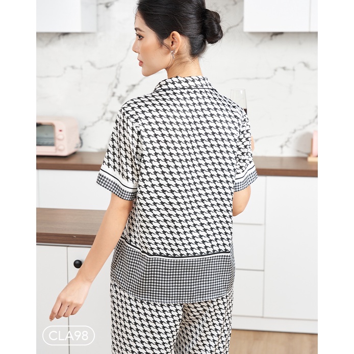 Bộ ngủ satin ZAM Luxury - CLA98 - Áo ngắn tay quần dài