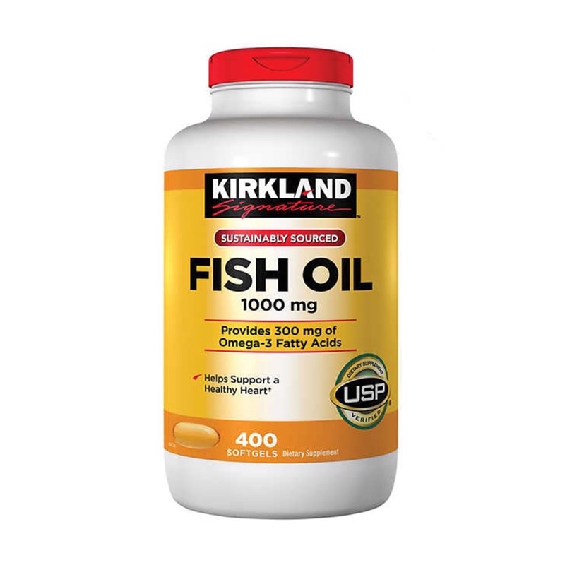 Viên uống Dầu cá Kirkland Signature Omega-3 Fish oil 400 Viên nhập từ Mỹ