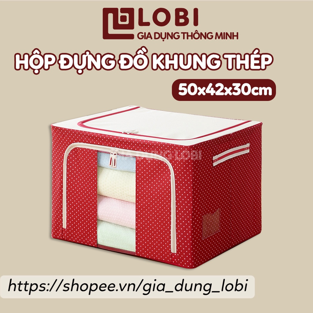 Túi đựng quần áo khung thép Hộp đựng quần áo chăn màn gấp gọn size to