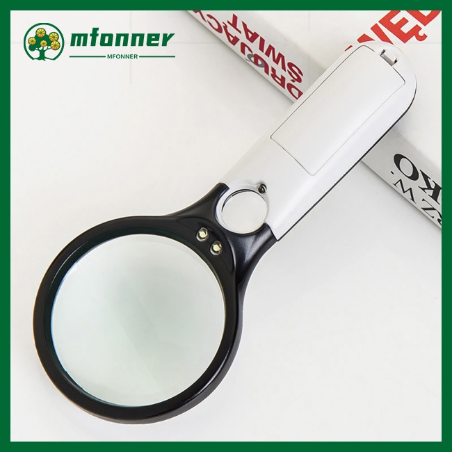 Kính Lúp Cầm Tay Mfonner Có 3 Đèn Led Phóng Đại 3x 45x Sử Dụng Pin Kép
