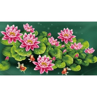 Com tranh đính đá vuông 3 bức hoa