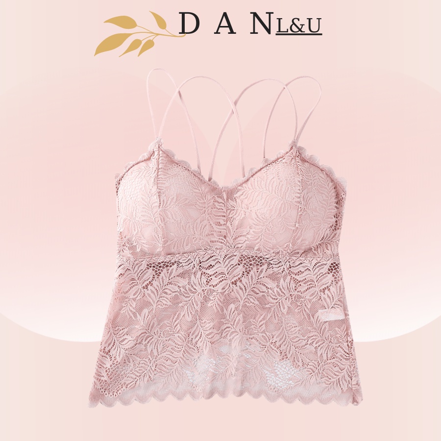 Áo Ngực Bra Phối Dây Quyến Rũ Chất Ren Mềm Mại Thoáng Mát DAN L&amp;U 3134