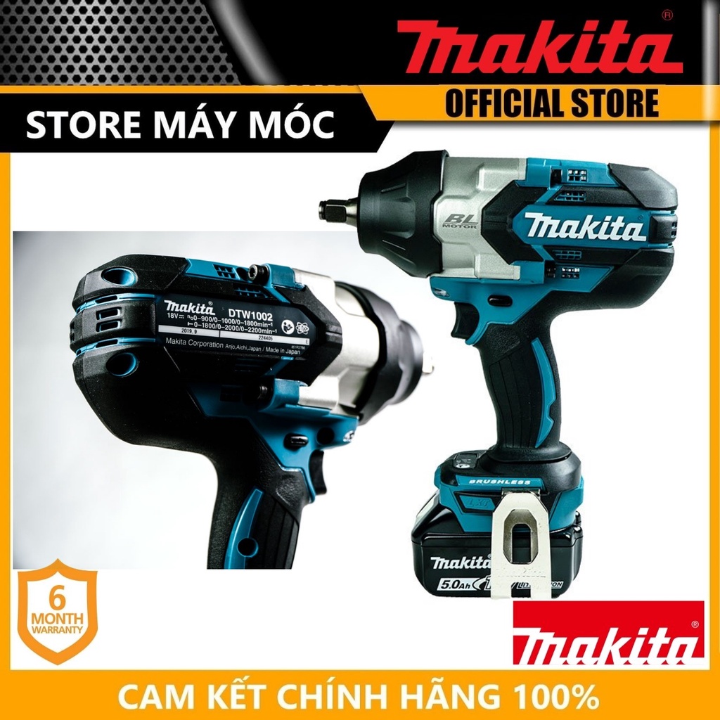 MÁY SIẾT BULONG DÙNG PIN 18V 12.7MM (1/2") MAKITA DTW1002RTJ- HÀNG CHÍNH HÃNG