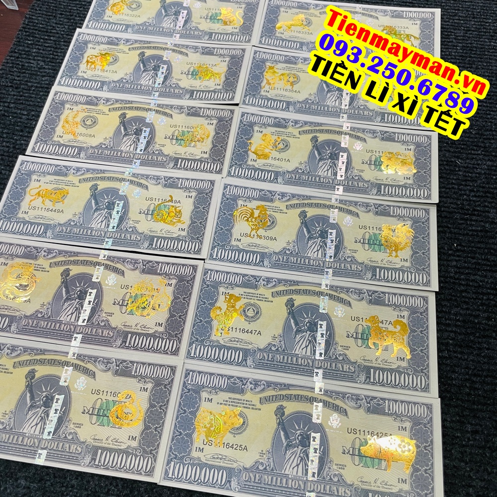 [GIÁ KM] Full Bộ 12 Tờ Tiền Triệu Đô 12 Con Giáp Kỷ Niệm bảo an đẹp mắt sưu tầm biếu tặng lì xì Tết độc đáo