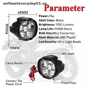1 LED Motorcycle Headlight White Super Bright 6 LED Work Spotlight。
