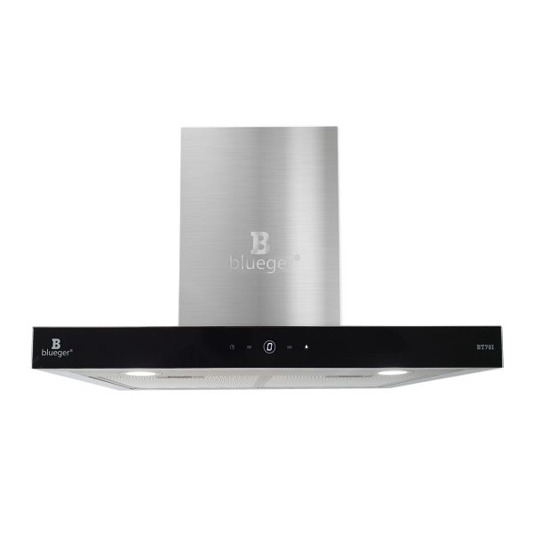 Hút mùi chữ T cao cấp_Blueger BT70I , được trang bị động cơ tuabin đôi với công suất hút lớn