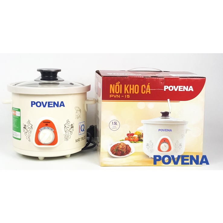 Nồi kho cá Povena PVN-15 (1.5L)/ PVN-25 (2.5L) - Đa chức năng nấu - Bảo hành chính hãng 12 tháng