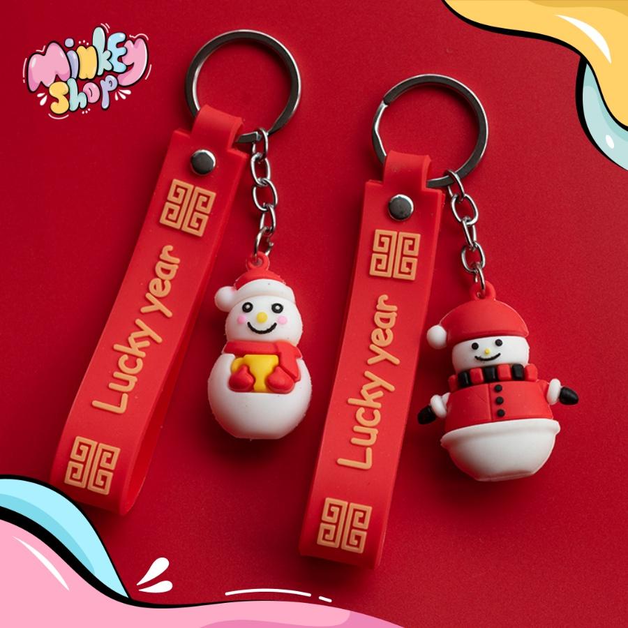 Móc Khoá Giáng sinh Noel Người Tuyết Dễ Thương Hottrend 2022 Phụ Kiện Túi Xách, Balo, Cặp Xách, Ô tô 02MKGS Minkey