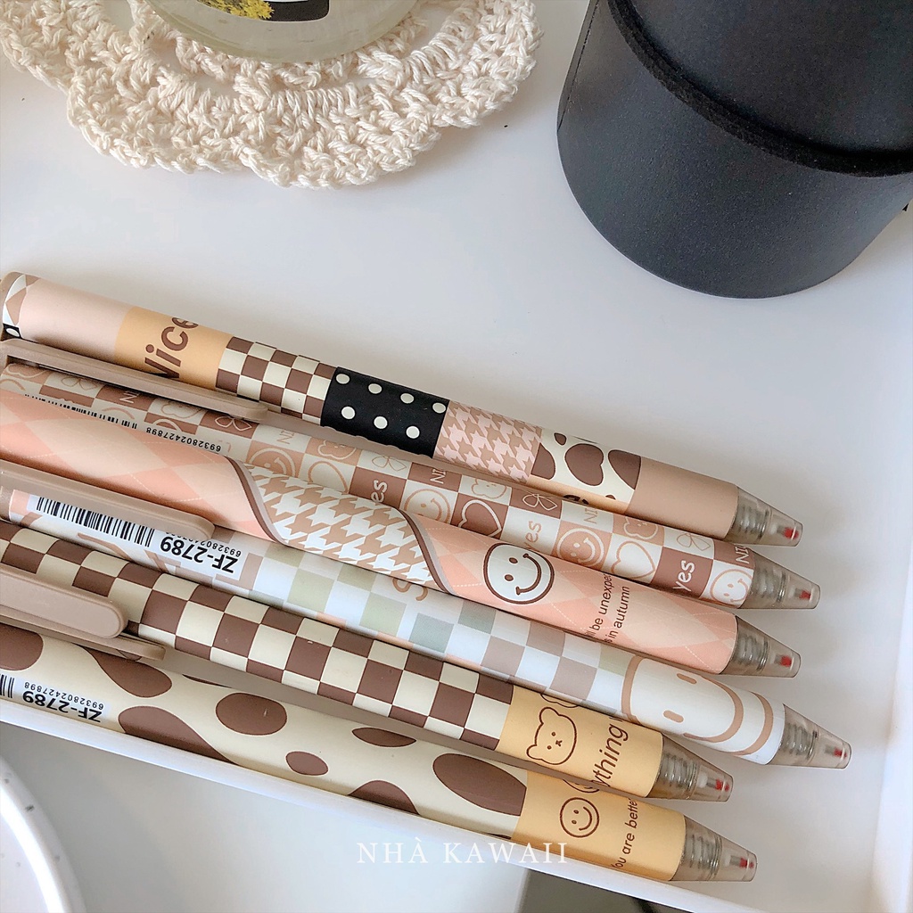 Bút gel đen SOFUN Milk Tea cực trendy ngòi 0.5mm
