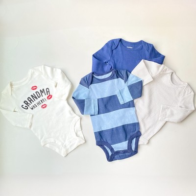 Combo 4 cái bodysuit sơ sinh bé trai bé gái màu ngẫu nhiên chất cotton dưới 2 tuổi MINTSCLOSET MIMT'S CLOSET - BS6016