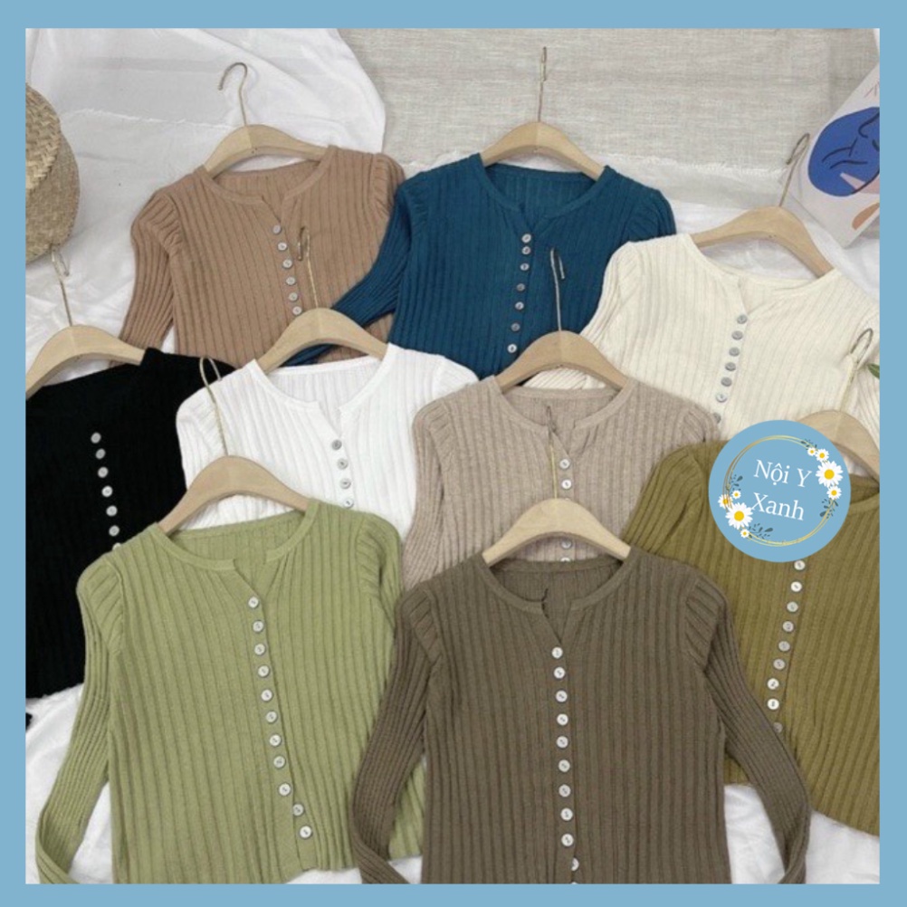 Áo len đũa cài cúc tay dài form ôm giãn nở thiết kế sexy chất len thời thượng A685 noiyxanh hot trend, phom đẹp, chất đẹ