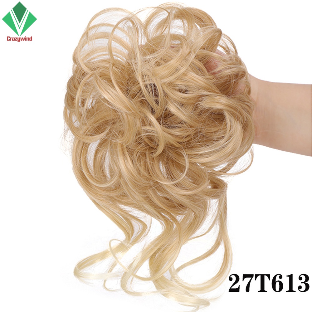 Búi Tóc Giả Có Kẹp Thời Trang Cho Nữ /Bộ Tóc Giả Dài Uốn Xoăn Nhuộm Màu Tự Nhiên Cho Nữ