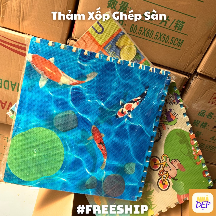 Thảm Xốp Ghép Trải Sàn Nhà Cao Cấp 60x60cm - Dày 1cm Tiện Lợi, Nhiều Mẫu Mã, Nhà Đẹp Thảm Cho Bé