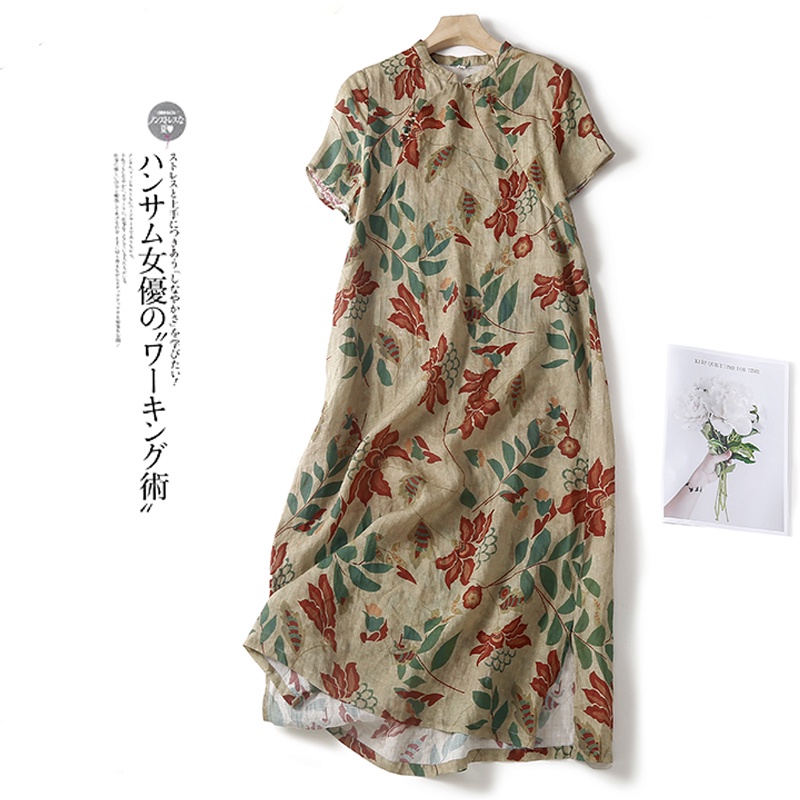 ☻ L O T U S ☻ Plus Đầm Midi In Hoa Phong Cách Cổ Điển CAL1891