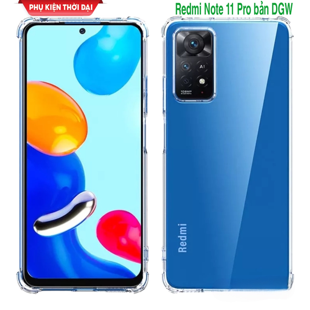 Ốp lưng Xiaomi Redmi 5 Plus / Note 11 Pro DGW dẻo trong lồi 4 góc chống sốc ôm khít máy lâu ố vàng