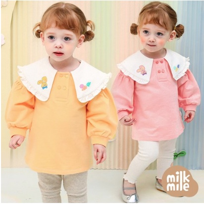 Bộ nỉ mix thỏ cổ bèo mbogse06 bé gái MM2