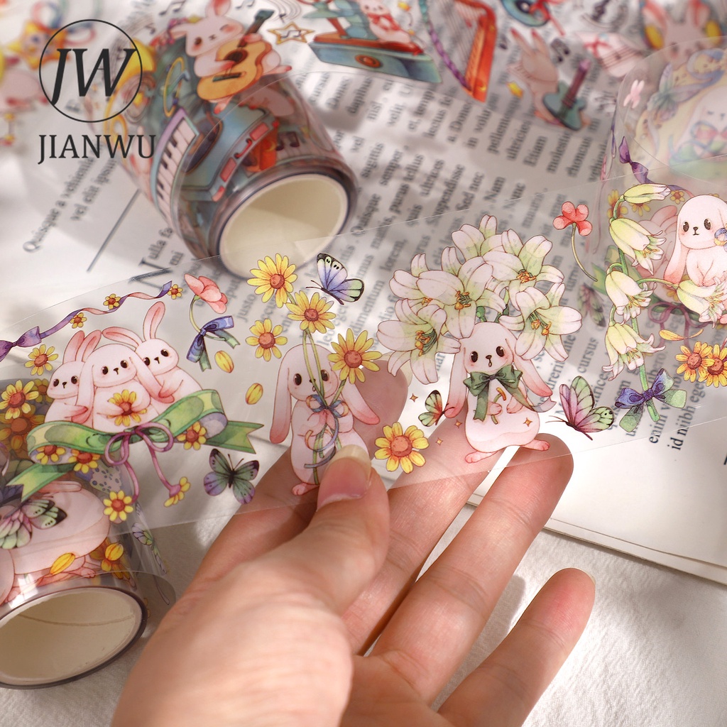 Bộ 5 / 6 Cuộn Băng Keo PET Nhiều Kích Cỡ Họa Tiết Hoa Dễ Thương Trang Trí Sổ Tay DIY
