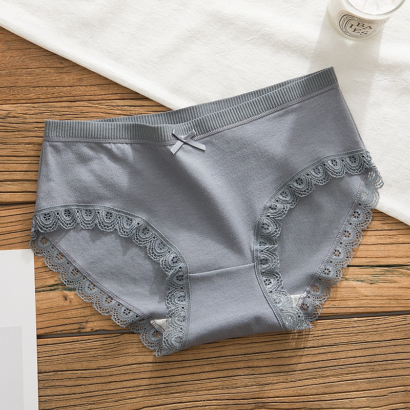 Quần nót nữ cotton vải mềm viền ren KIMCHIBIKINI quần ship nữ cạp to siêu đẹp đáy kháng khuẩn QL008