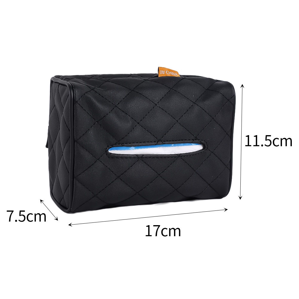 Hộp Đựng Khăn Giấy Bằng Da PU Chất Lượng Cao Có Khóa Cố Định / Hộp Cuộn Gắn Sau Ghế Xe Hơi / Mặt Nạ Đa Năng