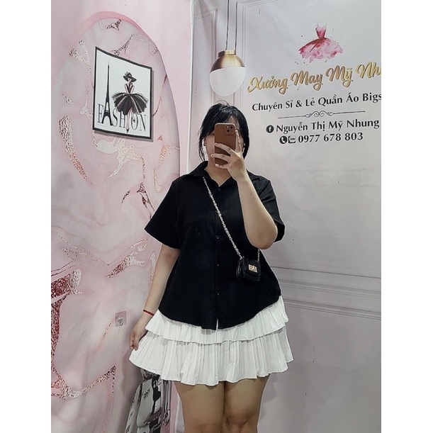 Áo Sơ Mi Gân hót hít Bigsize Nữ 68kg đến 95kg