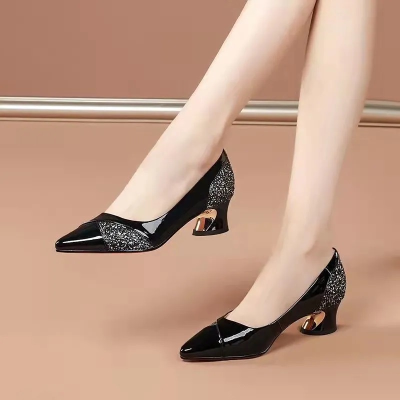 Giày Cao Gót Mũi Tròn Dễ Thương Thời Trang Công Sở Cho Bạn Gái A5968