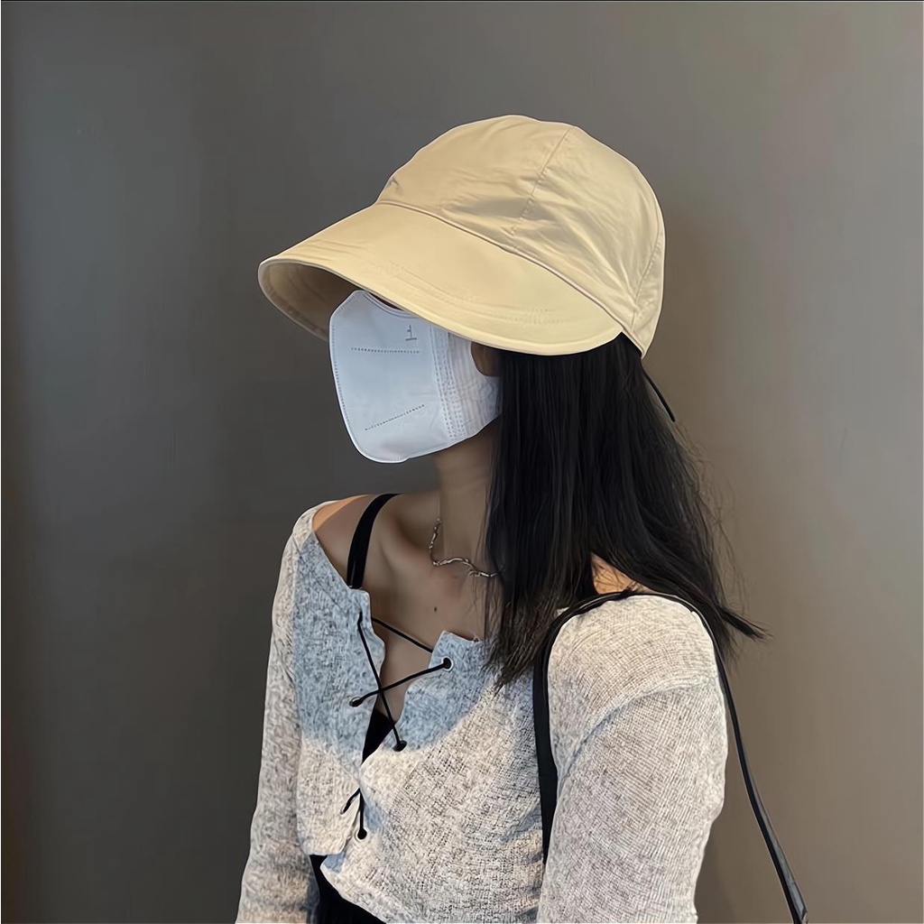 Mũ chống nắng nửa đầu Hàn Quốc có dây rút siêu thoáng khí