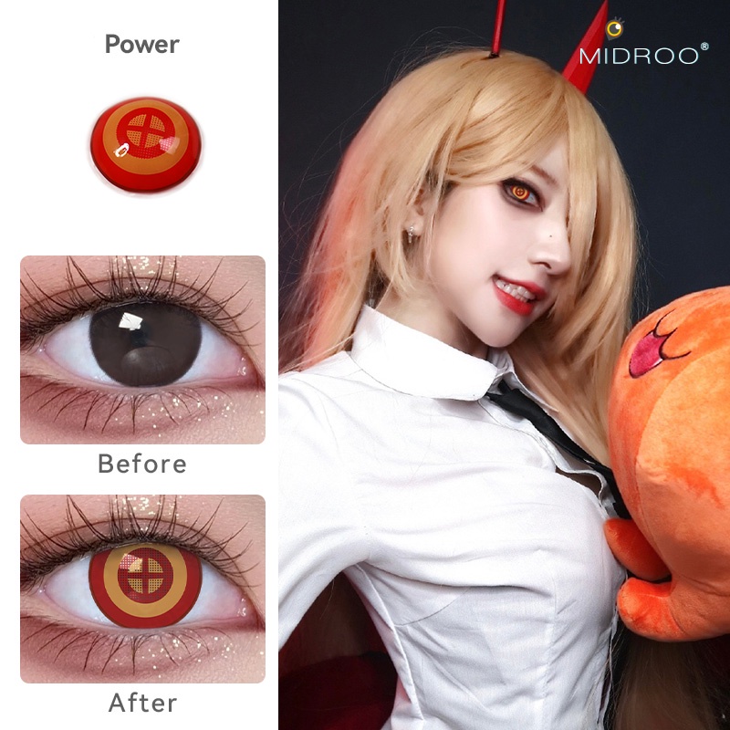 Kính áp tròng UYAAI 14.5mm phong cách anime Chainsaw Man