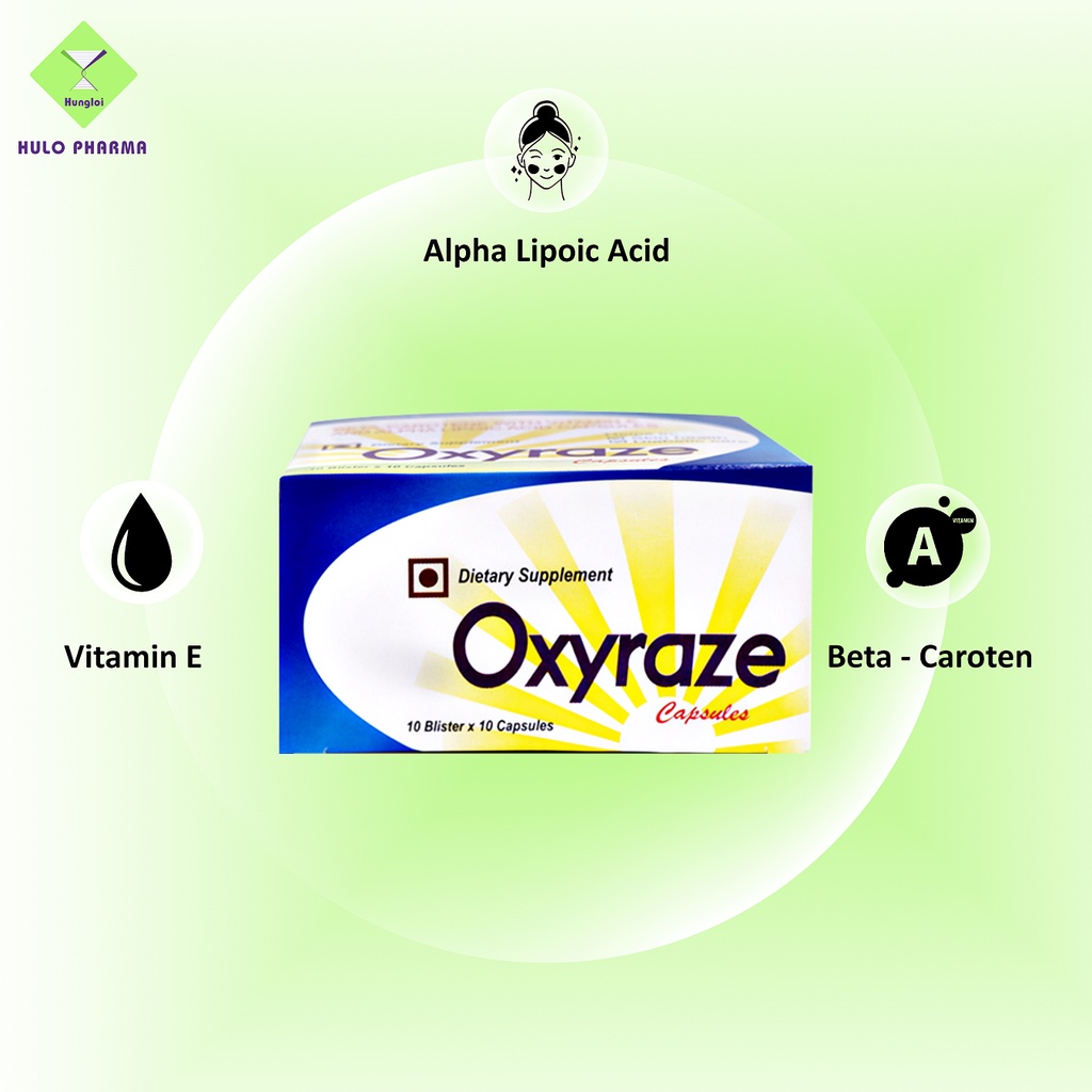 Thực phẩm chức năng hỗ trợ chống lão hóa, đẹp da OXYRAZE 10 vỉ x 10 viên nang