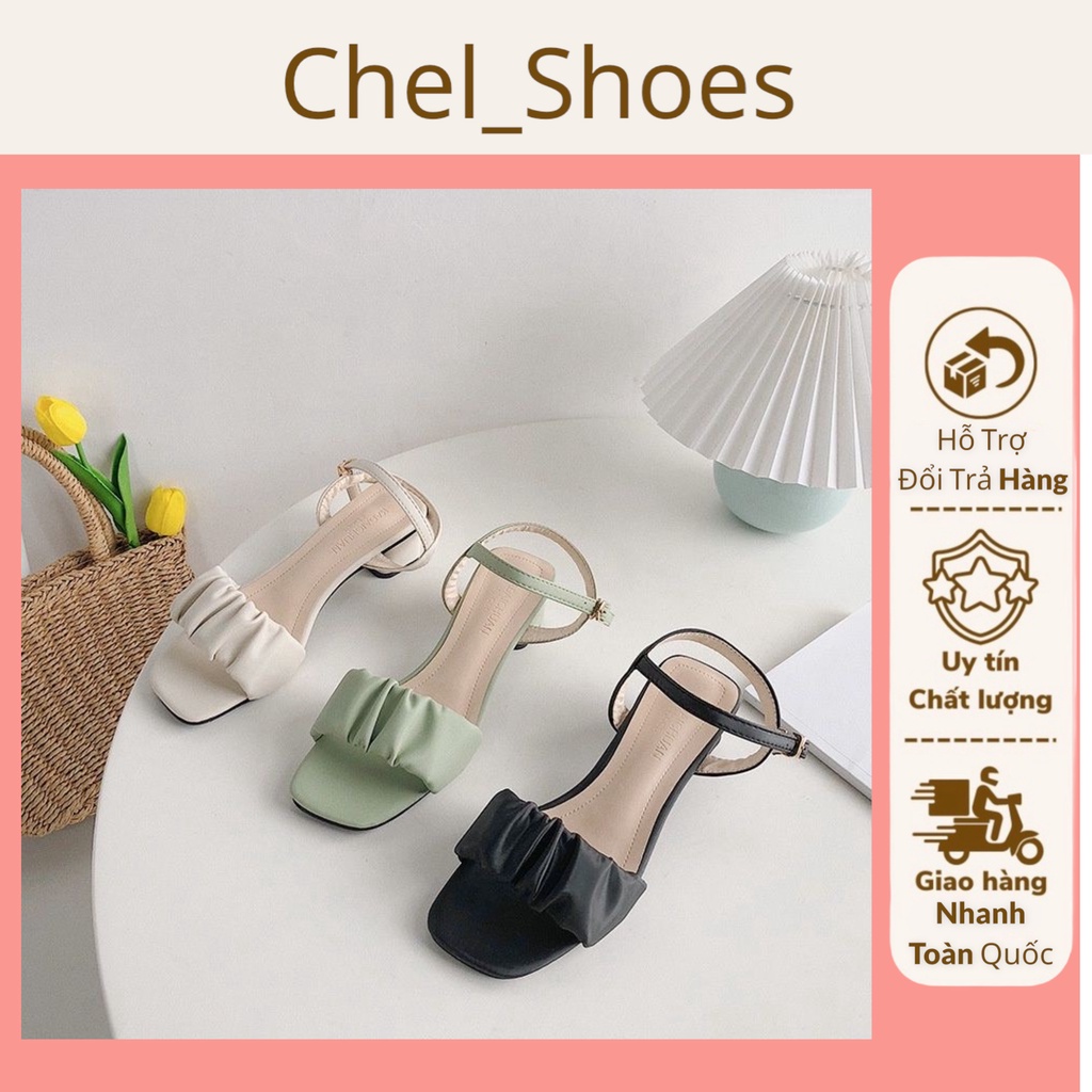 Sandall nữ quai nhún cao 4cm - V28