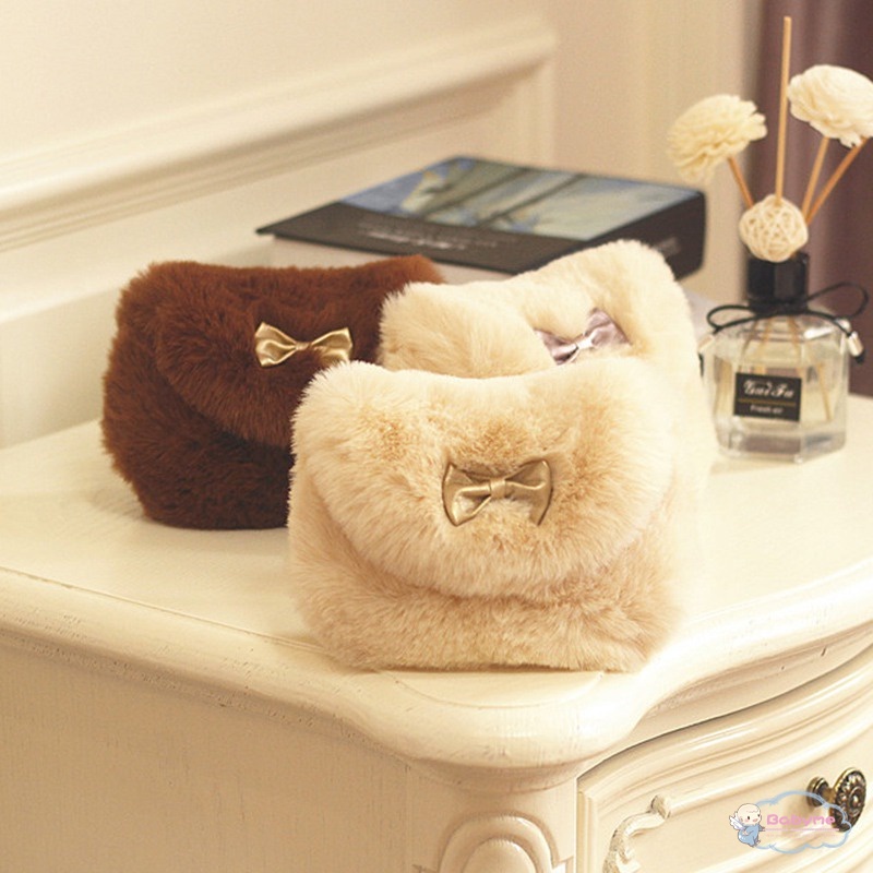 Túi Đeo Chéo Đính Quả Bông Dễ Thương Cho Bé Gái