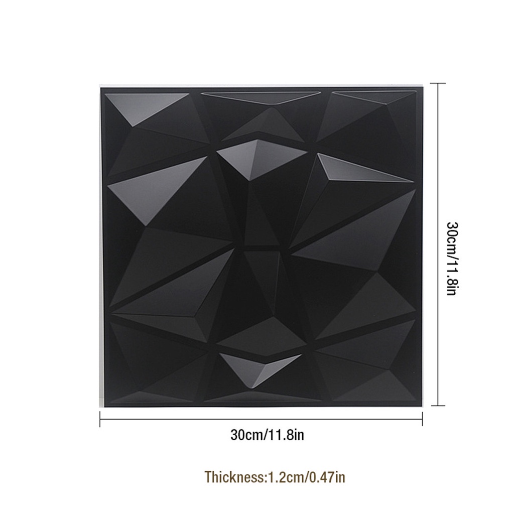 Miếng Dán Tường Trang Trí Màu Đen Nhám 30cm