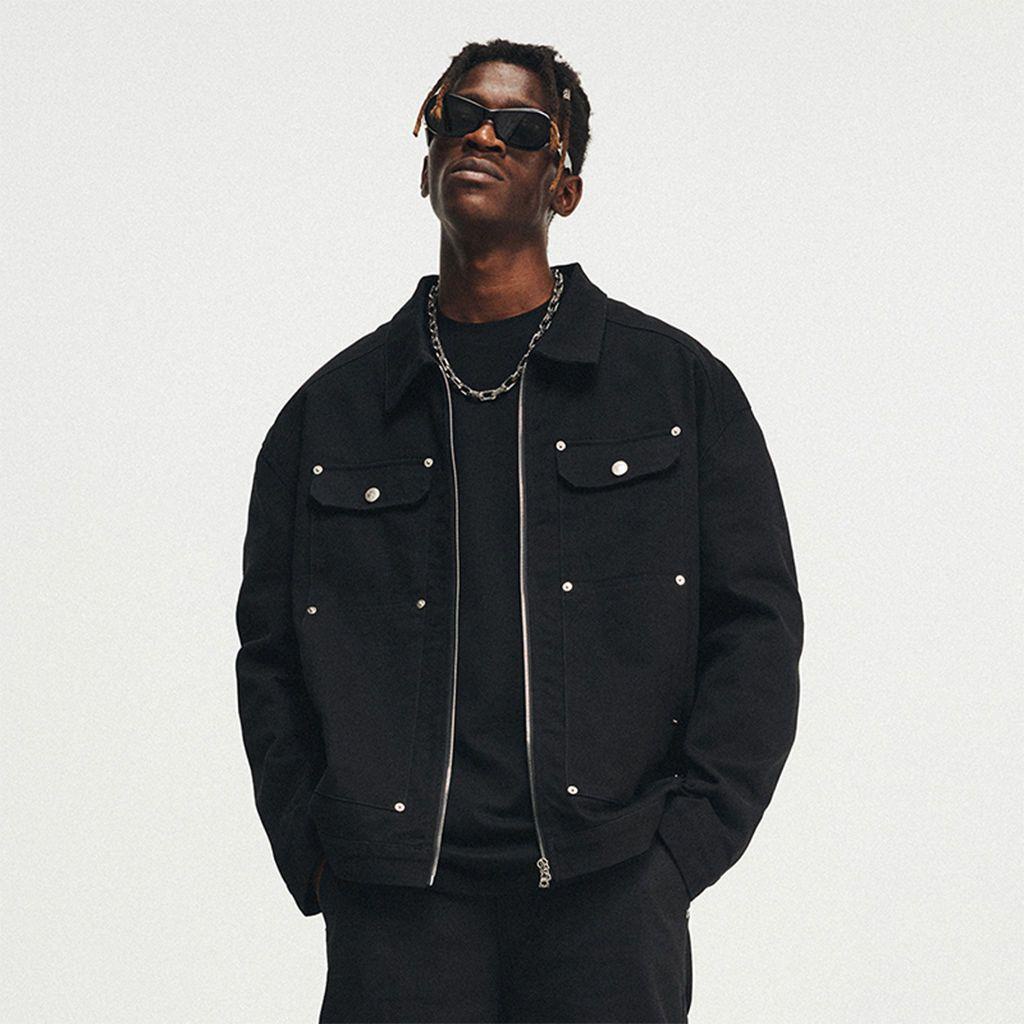 Áo khoác denim BJHG WAVW phối khóa kéo phong cách Mỹ cá tính cho nam